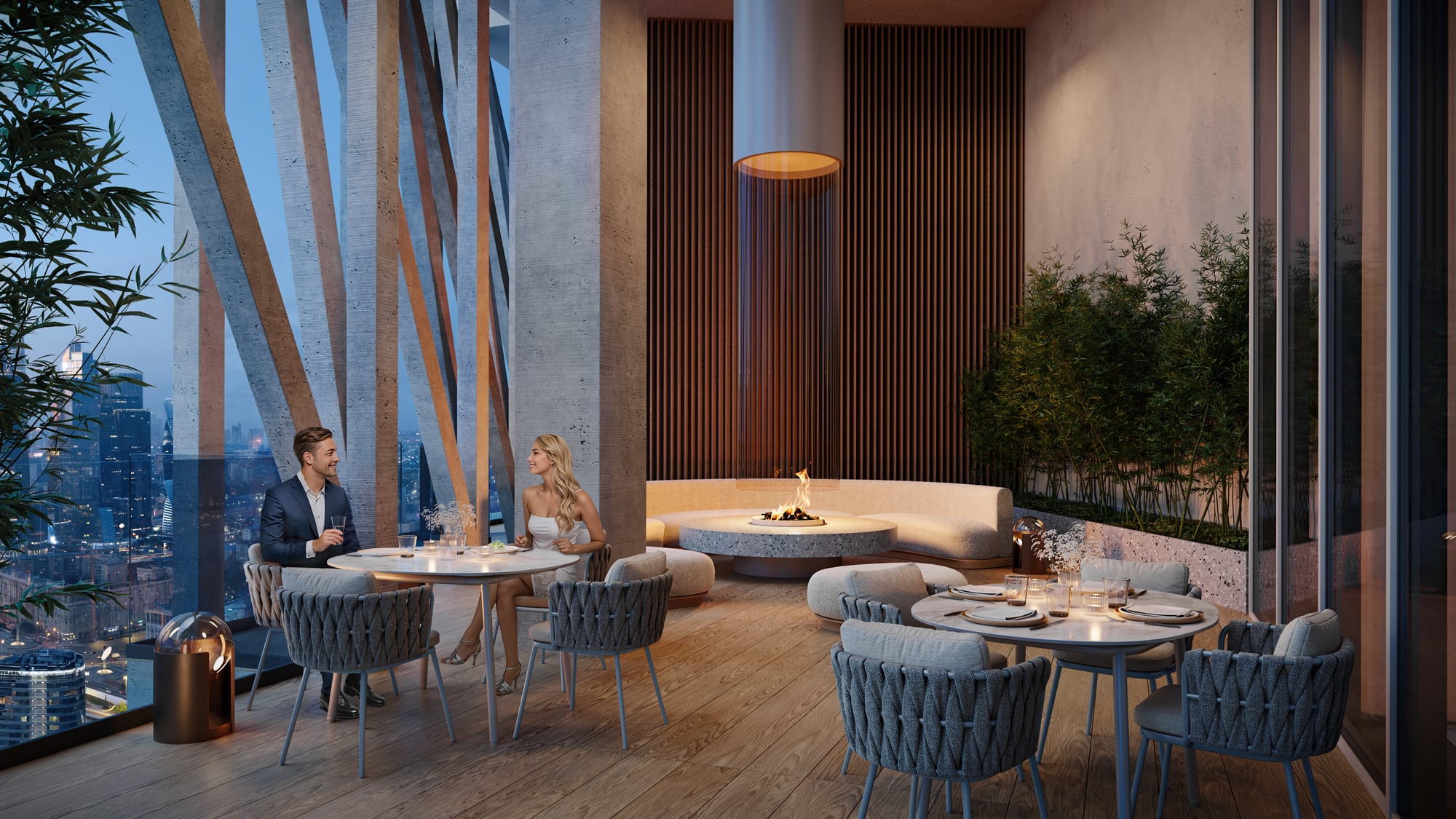 Терраса с камином 